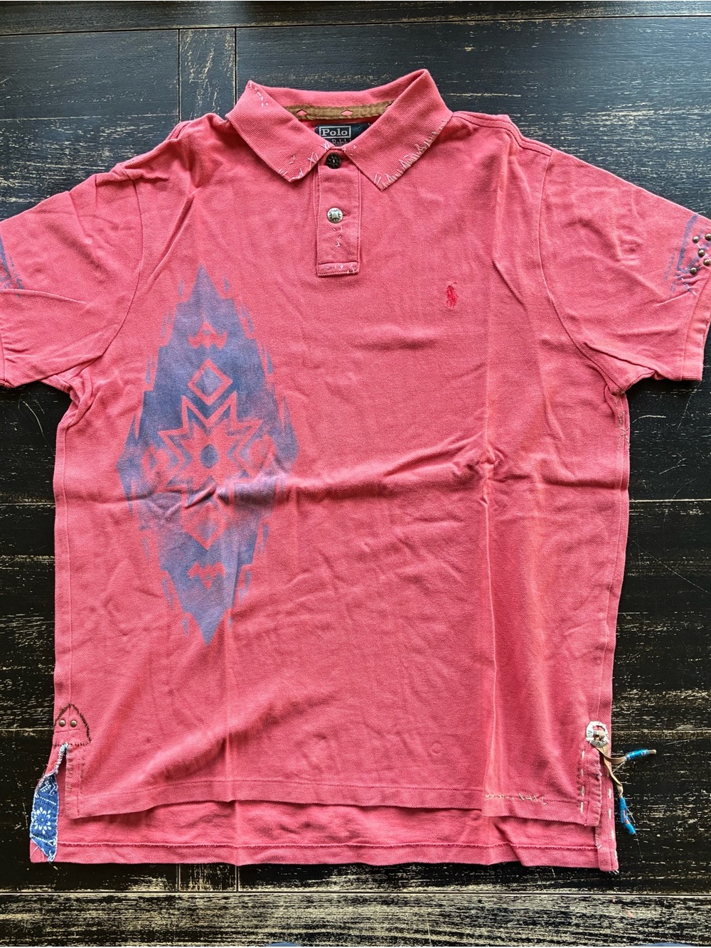 Ralph Lauren Men’s Red Polo with Navy Graphic size XL Special Edition